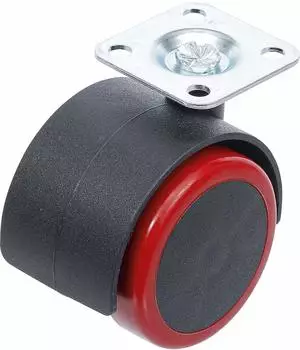 BGS Lenk-Doppelrolle rot/schwarz &Oslash;50mm (80336)