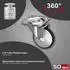 Sotech LINDAU Möbelrolle Ø50mm, 30kg, silbergrau