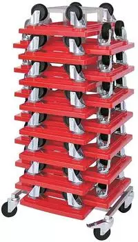 BRB 15 Transportroller f&uuml;r Beh&auml;lter 600x400mm, 250kg + Edelstahl-Rollerst&auml;nder (21033)