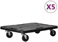 vidaXL Transportroller 5 Stk. Schwarz 58x38x12 cm Polypropylen