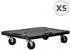 vidaXL Transport-Rollwagen 5er-Set, Polypropylen, schwarz, 58x38x12cm