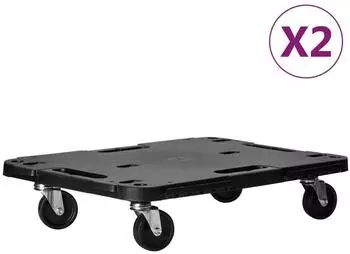 vidaXL Transporthilfen 58x38x12cm Polypropylen, schwarz, 2er-Set