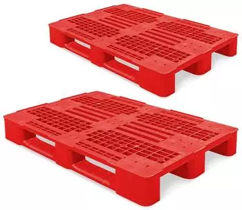 BRB Kunststoffpalette Euroma&szlig; 1200x800x145mm durchbrochen rot, 2er-Set (32760)