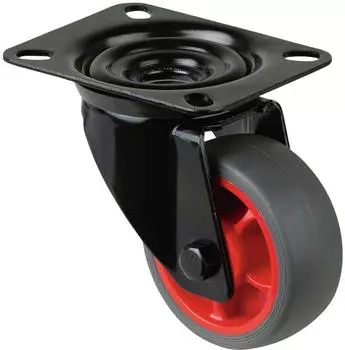 BS Rollen Lenkrolle mit Platte, &Oslash; 80mm, 100kg, TPR (L800.B44.081.03)