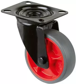 BS Rollen Lenkrolle mit Platte, &Oslash; 100mm, 110kg, TPR (L800.B44.101.03)