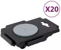 vidaXL Transportroller mit 8 Rollen 20 Stk Schwarz Polypropylen 150 kg