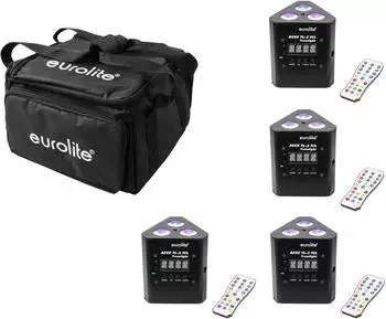 Eurolite Set 4x AKKU TL-3 TCL wei&szlig; + Case TDV-1 (part_B08HYT754V)
