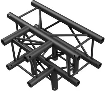 Milos Pro-30 Square F Truss T-Cross + Down 4-Wege QLF40 90° Ecke, schwarz