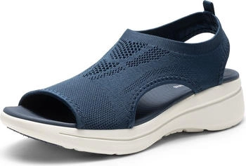 Dream Pairs Damensandalen atmungsaktiv EVA-Fußbett rutschfest marineblau