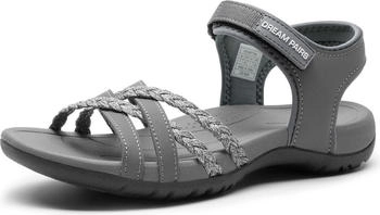 Dream Pairs Sportsandalen gepolstertes EVA-Fußbett rutschfeste Gummisohle grau DWUMST2504