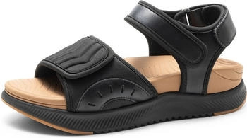 Dream Pairs Freizeitsandalen Mittelfußstütze und rutschfester Sohle DWUMST2507 schwarz braun