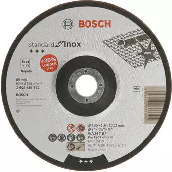 Bosch Standard for Inox gekröpft, 180 mm 25 Stück (2608619772)