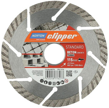 Norton Clipper Diamantscheibe Standard Beton Turbo 115 mm 22,23 mm (70184608578)