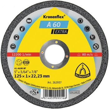 Klingspor A 60 E x 125 x 1 x 22,23 mm gerade Stück 25