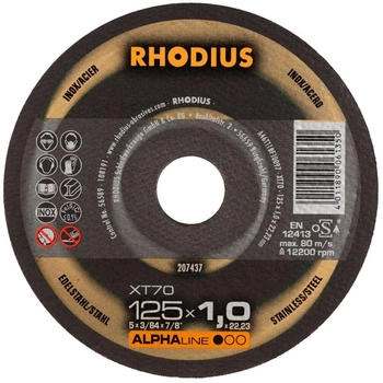 RHODIUS ALPHAline x T70 PACK Extradünn 125 x 1,0 x 22,23 mm Stück 50