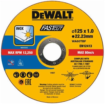 DeWalt High Performance 125 x 1 x 22,23mm St&uuml;ck 100 (DT20540-QZ)