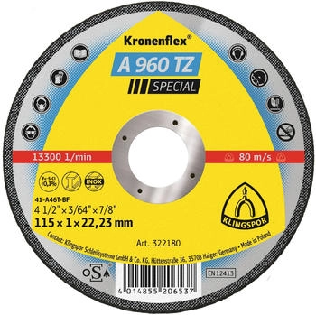 Klingspor A 960 TZ 115 x 1 x 22,23 mm gerade Stück 25