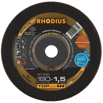 RHODIUS TOPline x T100 Extendend Extradünn 180 x 1,5 x 22,23 mm Stück 25
