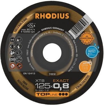 RHODIUS TOPline x T8 E x ACT Extradünn 125 x 0,8 x 22,23 mm Stück 50