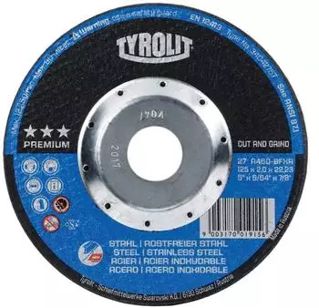Tyrolit CUT AND GRIND Premium StahlVA 125x2x22,23mm A 46 Q BFX A