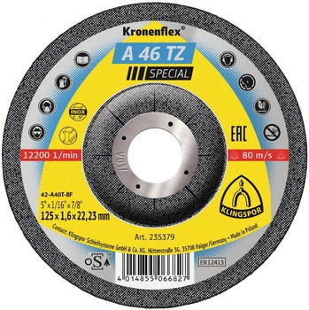 Klingspor A 46 TZ 125 x 1,6 x 22,23 mm gekröpft Stück 25