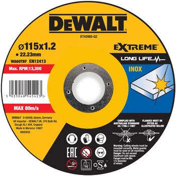 DeWalt Extreme 115 x 1,2 x 22,23mm (DT43903-QZ)