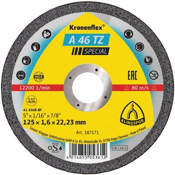 Klingspor A 46 TZ 125 x 1,6 x 22,23 mm gerade Stück 25