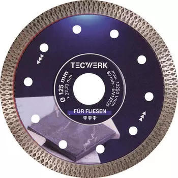 Tecwerk Diamanttrennscheibe Fliesen Pro X 125mm, Bohrung 22,23mm