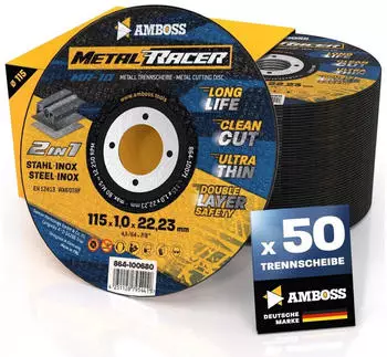Amboss Metal Racer Metall-Trennscheiben Ø115x1x22,23mm, 50 Stück (864-100680)