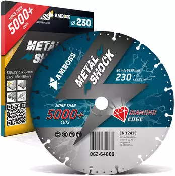 Amboss Metal Shock 5000+ Diamant-Trennscheibe 230x2,2x22,23mm Metall/Stahl/Inox