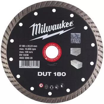Milwaukee DUT Diamanttrennscheibe 180mm Universal geschlossen (4932399528)