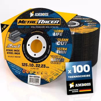 Amboss Metal Racer Metall-Trennscheibe Ø125x1x22,23mm Stahl/Inox, 100 Stück (864-100790)
