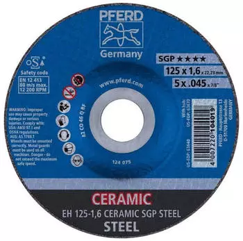Pferd Trennscheibe EH 125x1,6x22,23mm gekr&ouml;pft CERAMIC SGP STEEL (61300125)