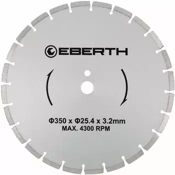 Eberth Diamanttrennscheibe 350mm &Oslash;, 25,4mm Bohrung, 3,2mm St&auml;rke (TC3-D350)