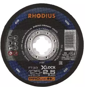 RHODIUS FT33 X-LOCK Trennscheibe Stahl 125mm, 25 St&uuml;ck (211287)