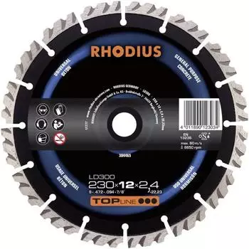 RHODIUS LD300 Diamanttrennscheibe &Oslash;230mm, Bohrung 22,23mm, Beton (304465)