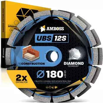 Amboss UBS 12S Diamant-Trennscheibe Ø180mm x 22,23mm Beton/Stein (862-12026)