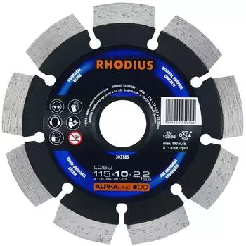 RHODIUS LD50 Diamanttrennscheibe Stein/Beton &Oslash;115mm, Bohrung 22,23mm (303185)