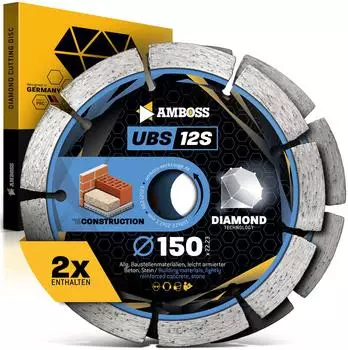 Amboss UBS 12S Diamant-Trennscheibe Ø150mm x 22,23mm, Beton/Stein (862-12024)