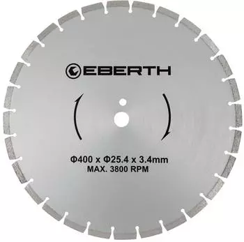 Eberth Diamanttrennscheibe 400mm &Oslash;, 25,4mm Bohrung, 3,4mm St&auml;rke (TC3-D400)