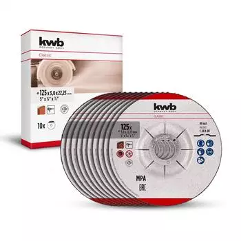 KWB Gewebetrennscheiben-Set 10-tlg. Ø125mm für Mauerwerk & Stein (792197)