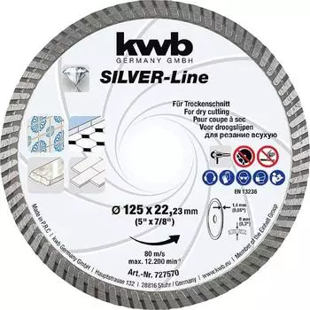 KWB Diamanttrennscheibe 125mm Bohrung 22,23mm (727570)