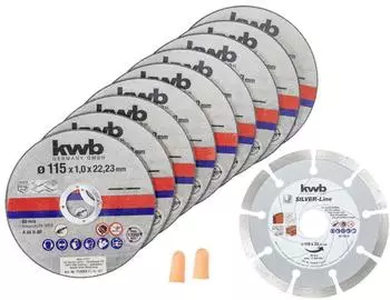 KWB Trennscheiben-Set Edelstahl Ø115mm, 10-teilig (712031)