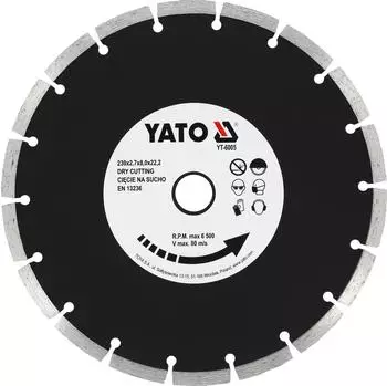 Yato Diamant-Trennscheibe 230x22,2mm segmentiert für Fliesen, Beton, Mauerwerk (YT-6005)