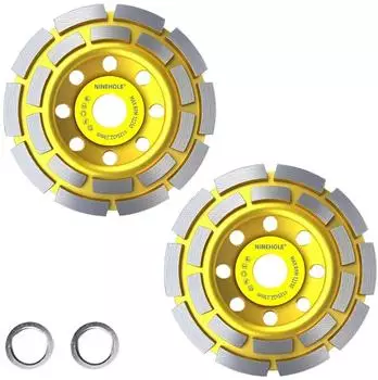 LuxusKollektion Diamant-Schleiftopf doppelreihig 125x22,23mm, 2 Stück, für Stein, Granit, Beton