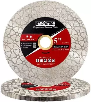 LuxusKollektion Diamant-Trennscheibe 125mm f&uuml;r Fliesen, Keramik & Marmor, 5er-Pack