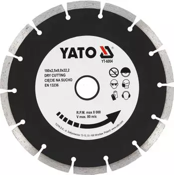 Yato Segment-Diamanttrennscheibe 180x22,2mm, Beton/Granit (YT-6004)
