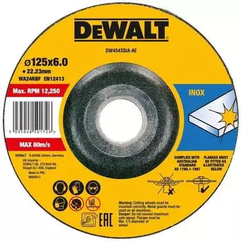 DeWalt Schruppscheibe Inox Typ 42 125x6x22,23mm (DW4543SIA-AE)