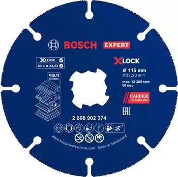 Bosch EXPERT Multi Material Carbide X-LOCK Trennscheibe 115mm (2608902374)