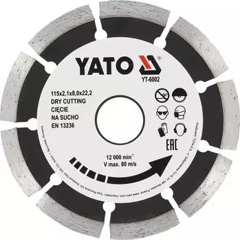 Yato Diamant-Segmenttrennscheibe 115mm, für Beton, Fliesen, Mauerwerk (YT-6002)